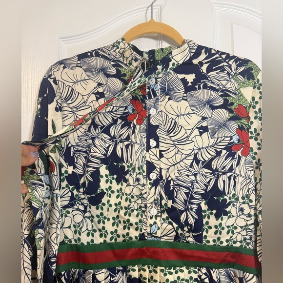 Dalia MacPhee long-sleeve floral pleated midi dress Large - Picture 5 of 12